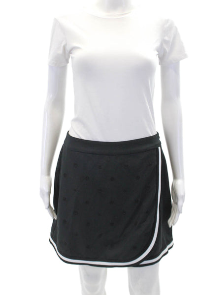 G/Fore Womens Textured Zip Lined Logo Mini Skirt Black Size 08
