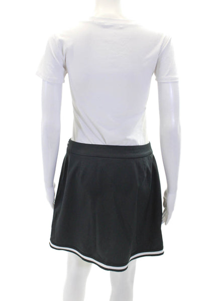 G/Fore Womens Textured Zip Lined Logo Mini Skirt Black Size 08