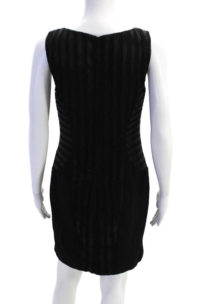 Aidan Aidan Mattox Womens Striped Zip Up Tank Dress Black Size 6