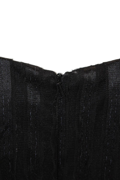 Aidan Aidan Mattox Womens Striped Zip Up Tank Dress Black Size 6