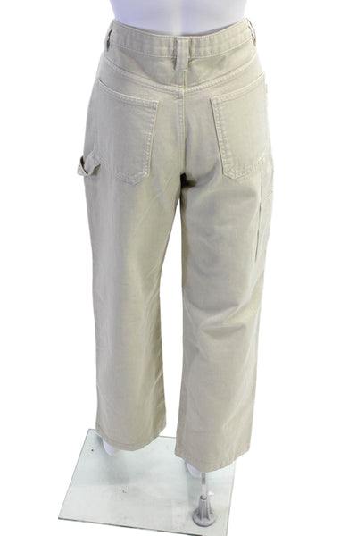 TNA Womens Cotton High-Rise Cargo Jeans Beige Size 6