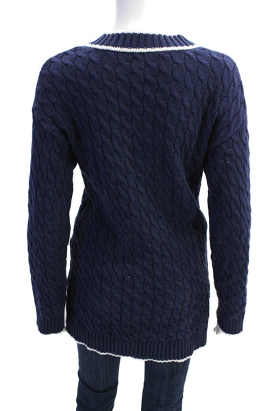Lovers + Friends Womens Cotton Blend Cardigan Sweater Navy Size S