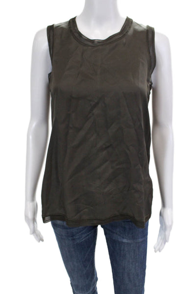 Rag & Bone Womens Sleeveless Ribbed Trim Tank Top Brown Size XS