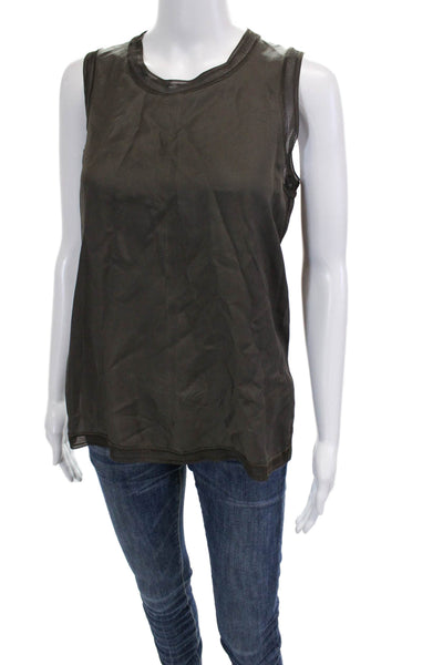Rag & Bone Womens Sleeveless Ribbed Trim Tank Top Brown Size XS