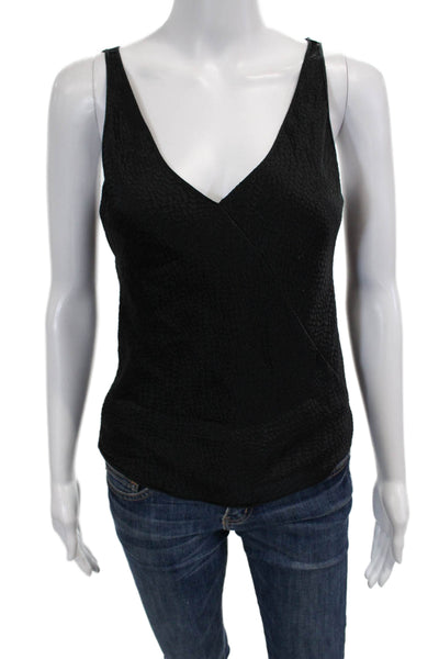 Peter Cohen Womens Sleeveless V Neck Tank Blouse Black Size S