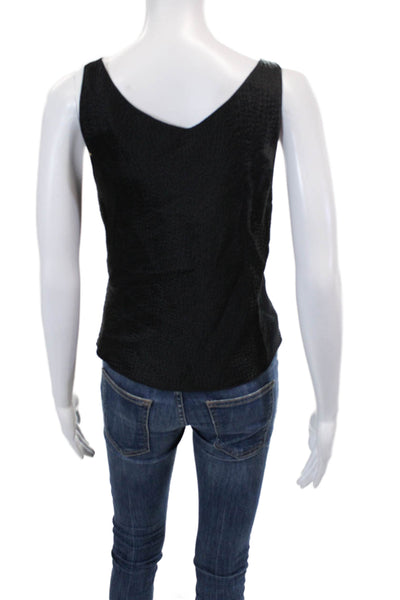 Peter Cohen Womens Sleeveless V Neck Tank Blouse Black Size S