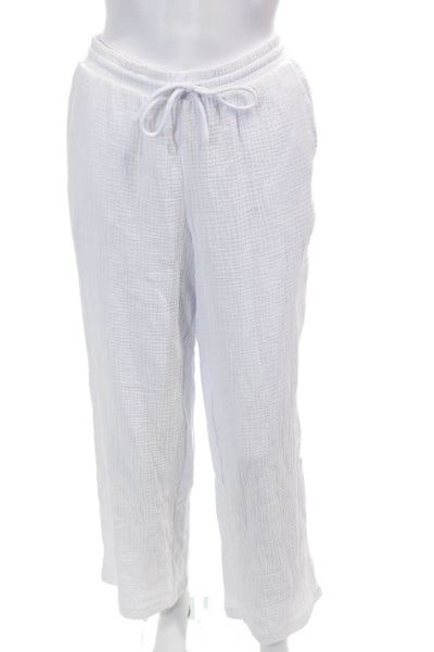 Z Supply Womens Cotton Elastic Waistband Casual Pants White Size XS