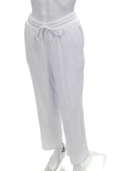 Z Supply Womens Cotton Elastic Waistband Casual Pants White Size XS