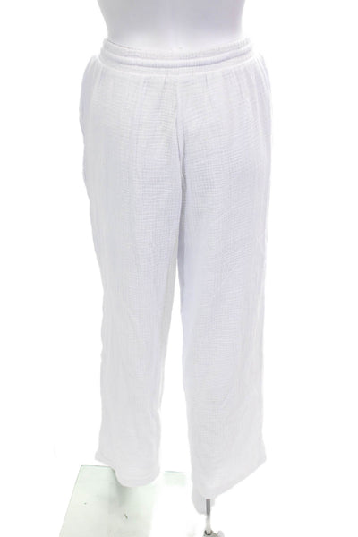 Z Supply Womens Cotton Elastic Waistband Casual Pants White Size XS