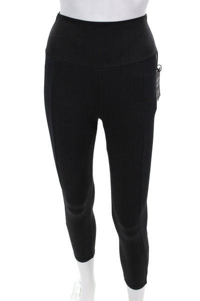 Lanston Sport Womens Solid Stretch Activewear Leggings Black Size M