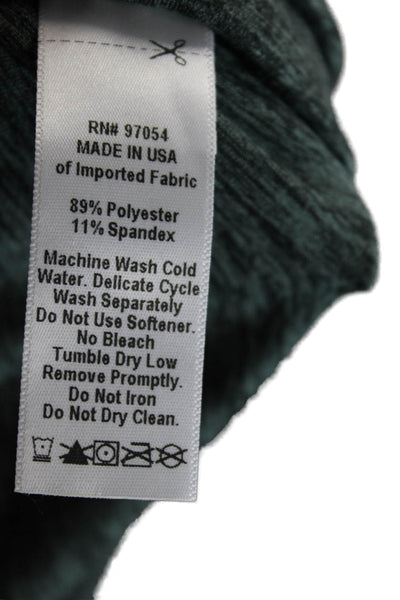 Lanston Sport Womens Heathered Ruched Activewear Leggings Green Size L