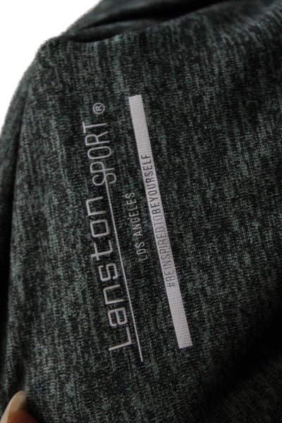 Lanston Sport Womens Heathered Ruched Activewear Leggings Green Size L
