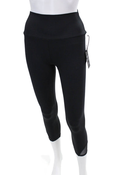 Lanston Sport Womens Sheer Panel Activewear Leggings Black Size M
