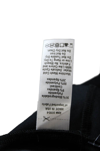 Lanston Sport Womens Sheer Panel Activewear Leggings Black Size S