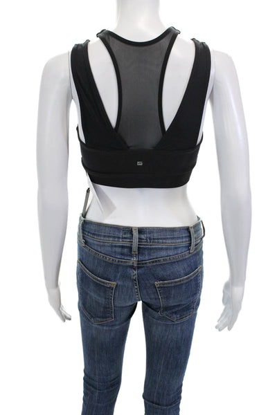 Lanston Sport Womens Stretch Strappy Activewear Bra Black Size S