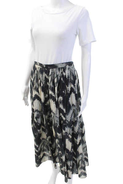 Ba&Sh Womens Cotton Abstract Print Maxi Skirt Black Size 42