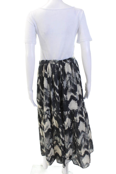 Ba&Sh Womens Cotton Abstract Print Maxi Skirt Black Size 42