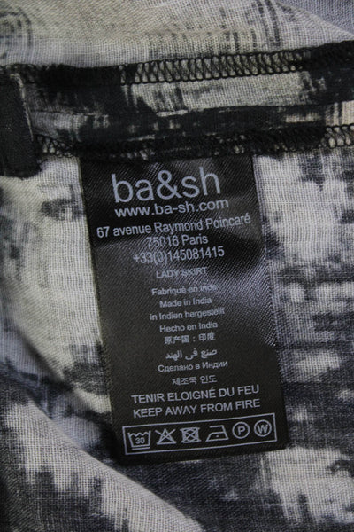 Ba&Sh Womens Cotton Abstract Print Maxi Skirt Black Size 42