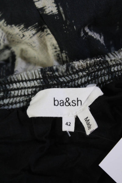 Ba&Sh Womens Cotton Abstract Print Maxi Skirt Black Size 42