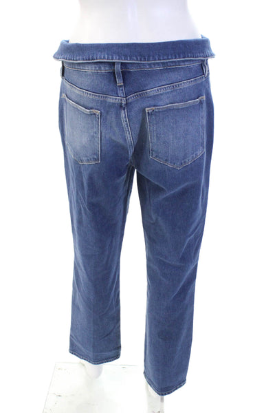 Frame Denim Womens Cotton Denim High-Rise Straight Leg Jeans Blue Size 29