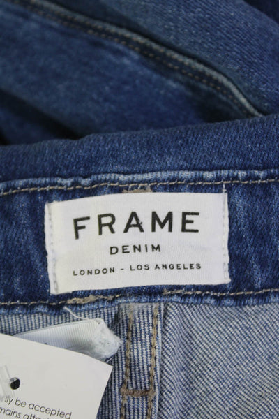 Frame Denim Womens Cotton Denim High-Rise Straight Leg Jeans Blue Size 29