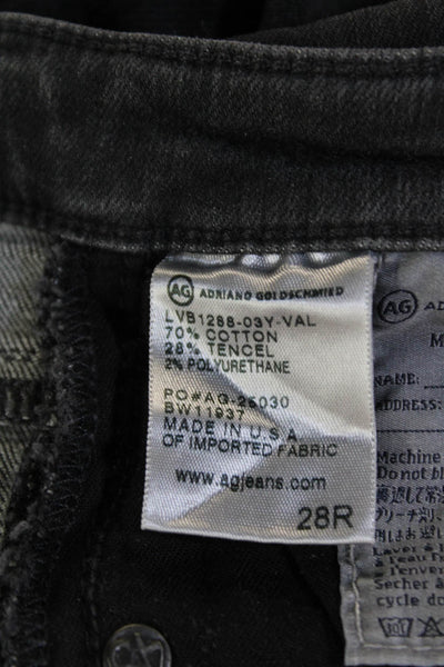 AG Adriano Goldschmied Womens Cotton Distressed Skinny Jeans Black Size 28R
