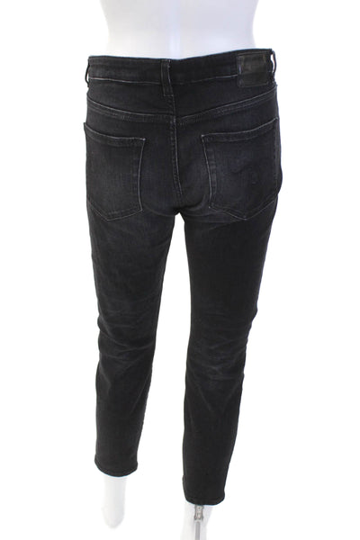 R13 Womens Cotton Mid-Rise Distressed Skinny Jeans Blue Size 28