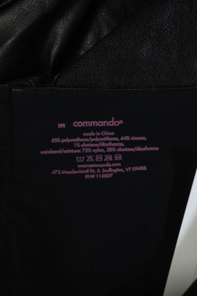 Commando Womens Vegan Leather High-Rise Flared Leggings Black Size M