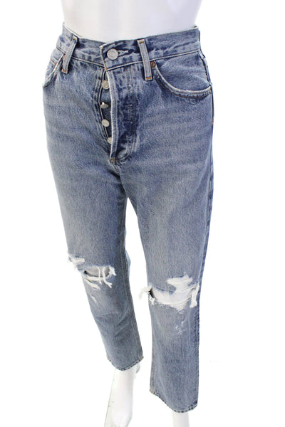 Agolde Womens 90s Pinch High Rise Slim Leg Jeans Blue Cotton Size 23