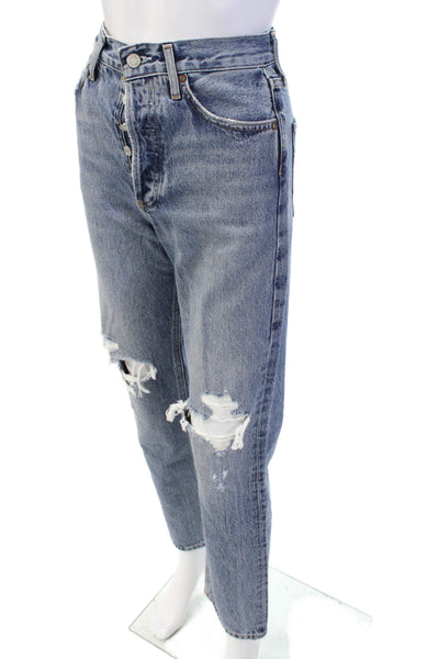 Agolde Womens 90s Pinch High Rise Slim Leg Jeans Blue Cotton Size 23