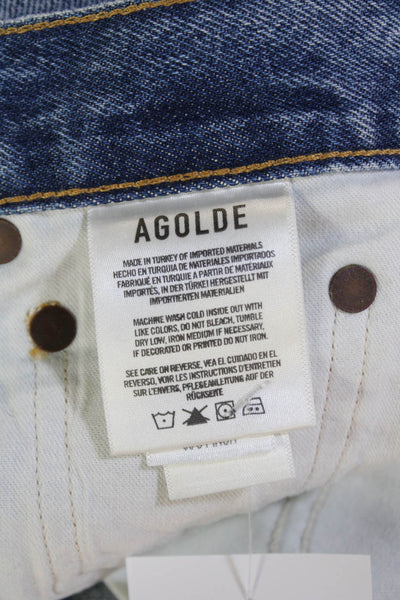 Agolde Womens 90s Pinch High Rise Slim Leg Jeans Blue Cotton Size 23