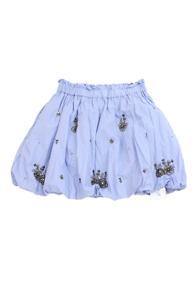 Zara Chidlrens Girls Beaded Jeweled A Line Bubble Skirt Blue Size 13-14