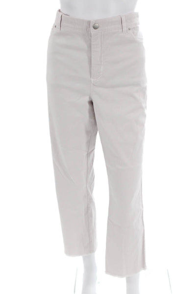 Ecru Womens High Rise Straight leg Pants Mauve Pink Cotton Size 10