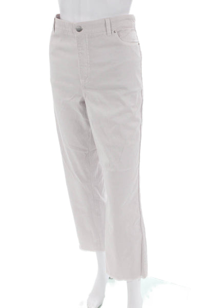Ecru Womens High Rise Straight leg Pants Mauve Pink Cotton Size 10