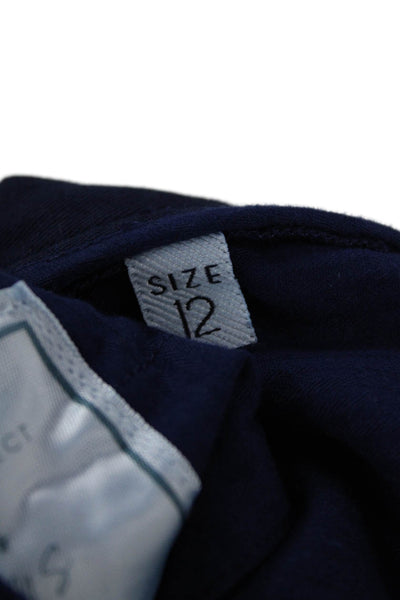 Ecru Womens High Rise Slim Leg Pants Navy Blue Cotton Size 12