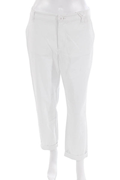 Ecru Womnens High Rise Cuffed Slim Leg Pants White Size 4