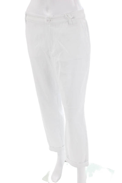 Ecru Womnens High Rise Cuffed Slim Leg Pants White Size 4
