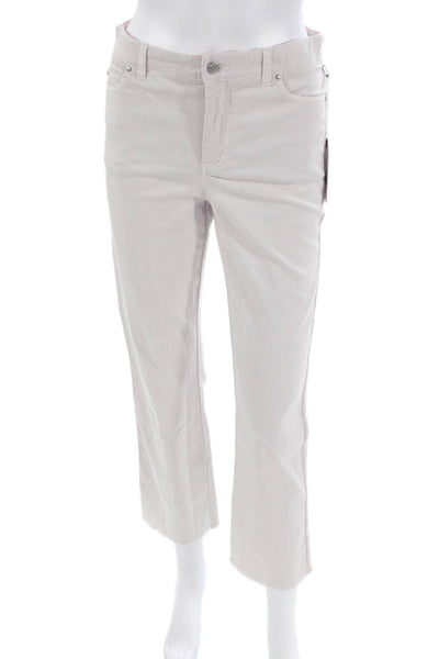 Ecru Womens Straight Leg High Rise Pants Almost Mauve Pink Cotton Size 2