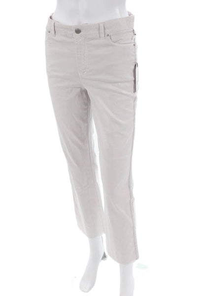 Ecru Womens Straight Leg High Rise Pants Almost Mauve Pink Cotton Size 2