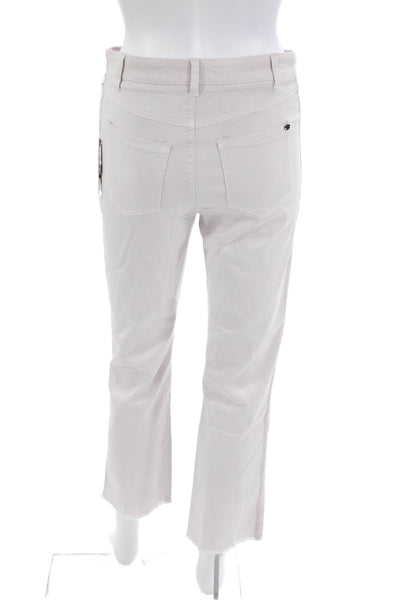 Ecru Womens Straight Leg High Rise Pants Almost Mauve Pink Cotton Size 2