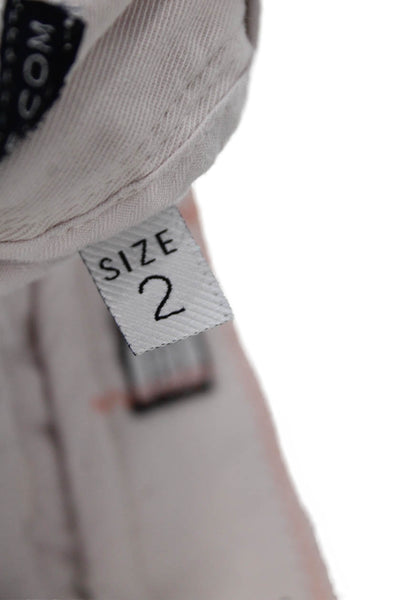 Ecru Womens Straight Leg High Rise Pants Almost Mauve Pink Cotton Size 2