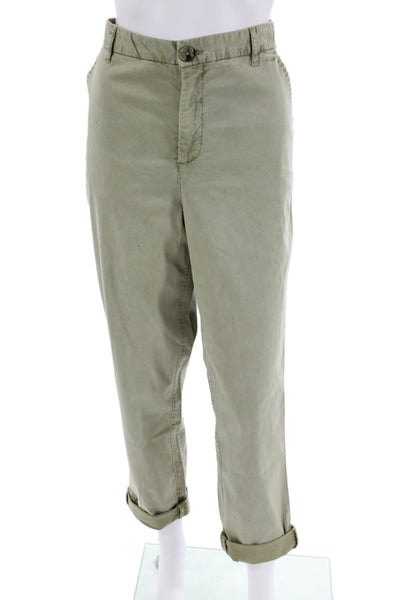 Ecru Womens High Rise Cuffed Slim Leg Pants Soft Olive Green Size 10