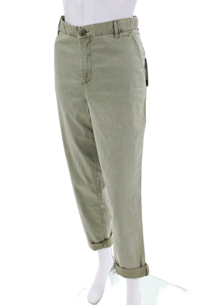 Ecru Womens High Rise Cuffed Slim Leg Pants Soft Olive Green Size 10