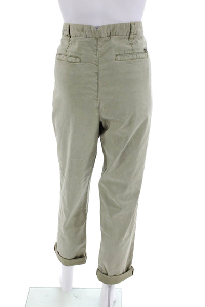 Ecru Womens High Rise Cuffed Slim Leg Pants Soft Olive Green Size 10