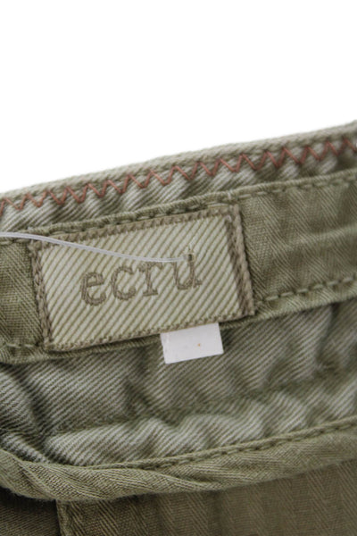 Ecru Womens High Rise Cuffed Slim Leg Pants Soft Olive Green Size 10