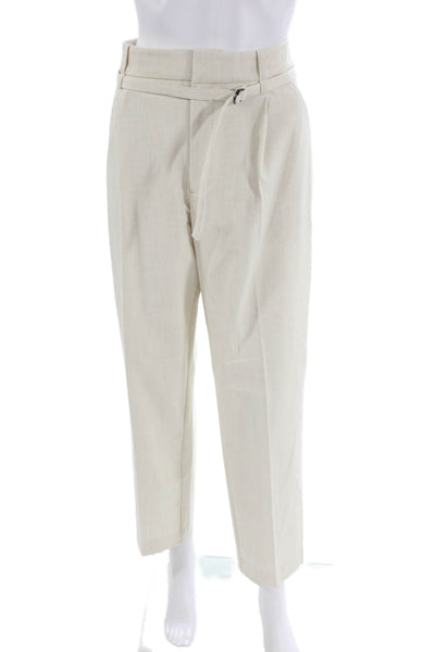 Ecru Womens Sutton Straight Leg Belted Creased Pants Sand Beige Size 10