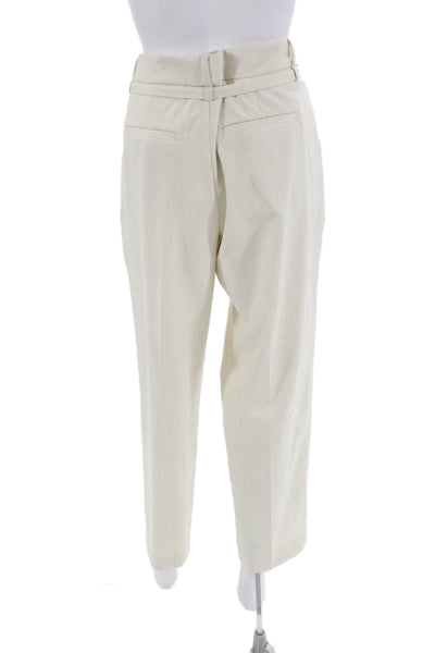 Ecru Womens Sutton Straight Leg Belted Creased Pants Sand Beige Size 10