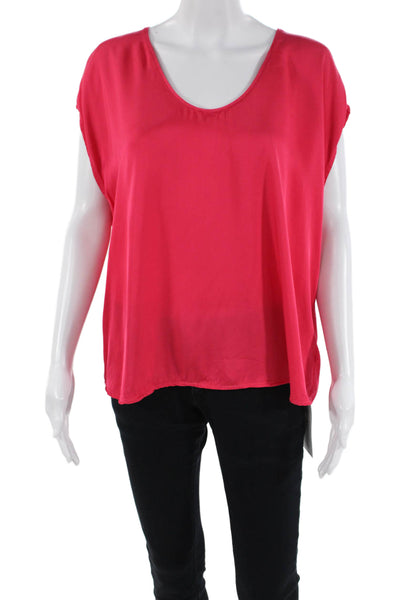 Velvet by Graham & Spencer Womens Scoop Neck Blouse Pink Size Medium