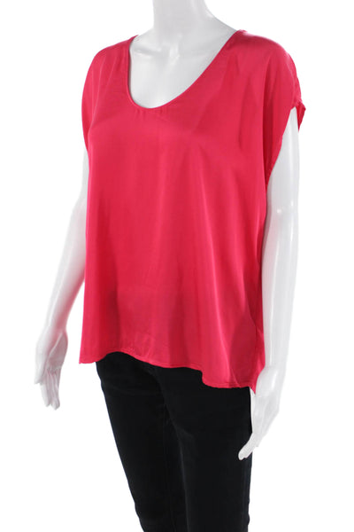 Velvet by Graham & Spencer Womens Scoop Neck Blouse Pink Size Medium