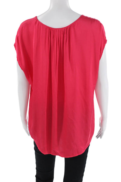 Velvet by Graham & Spencer Womens Scoop Neck Blouse Pink Size Medium